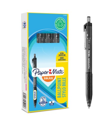 Paper Mate InkJoy 300RT Retractable Ballpoint Pens | Medium Point (1.0 mm) | Black | 12 Count