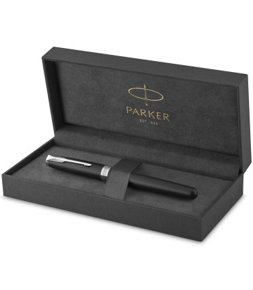 Parker Sonnet Fountain Pen | Matte Black Lacquer with Palladium Trim | Fine Nib | Gift Box