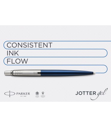 Parker Jotter Gel Pen | Stainless Steel with Chrome Trim | Medium Point Black Ink (0.7 mm)