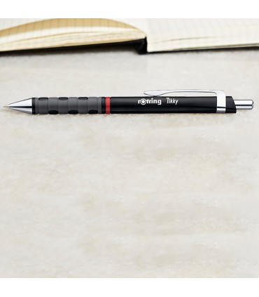 rOtring Tikky Ballpoint Pens | Blue Ink | Medium Point (1.0mm) | Blue Barrel | Lightweight with Rubberised Grip | Box of 12