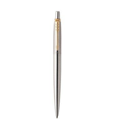 Parker Jotter Gel Pen | Stainless Steel with Gold Trim | Medium Point Black Ink (0.7 mm)