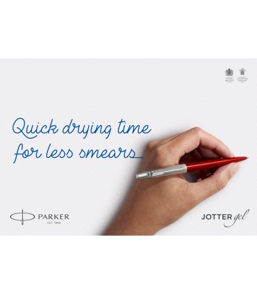 Parker Jotter Gel Pen | Stainless Steel with Gold Trim | Medium Point Black Ink (0.7 mm)