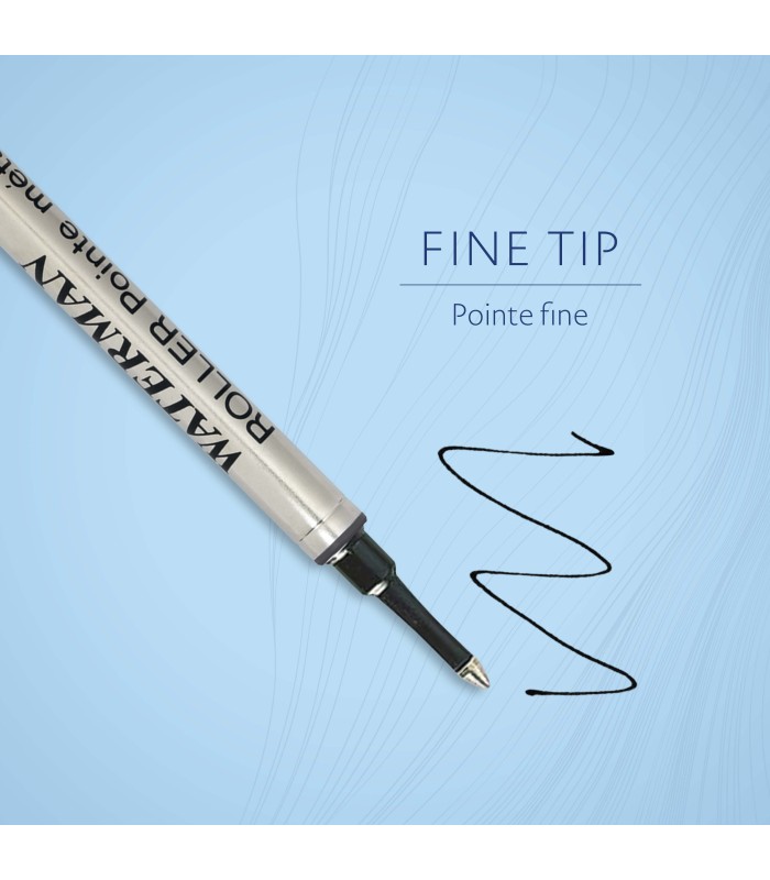 Waterman Rollerball Pen Refill | Fine Point | Black Ink | 1 Count