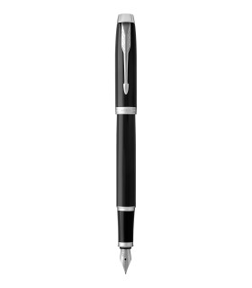 PARKER IM stylo plume, laque noire, Plume moyenne, attributs chromés, Coffret cadeau