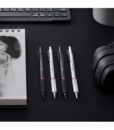 rOtring Rapid Pro Mechanical Pencil | HB 0.5 mm Lead Propelling Pencil | Reduced Lead Breakage | Silver Chrome Full-Metal Barrel