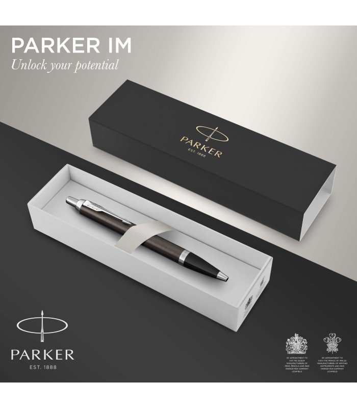 Parker IM Ballpoint Pen | Dark Espresso with Medium Point Blue Ink Refill | Gift Box
