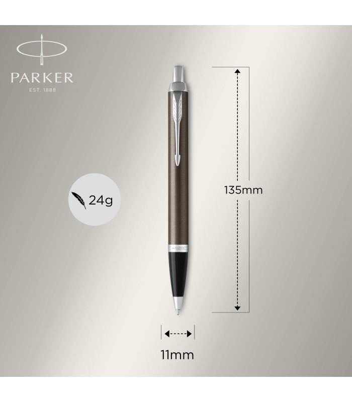 Parker IM Ballpoint Pen | Dark Espresso with Medium Point Blue Ink Refill | Gift Box