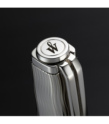 Waterman Exception Fountain Pen | Metal & Blue Lacquer with Palladium Trim and Etched cap | 18K Gold Medium Nib | Gift Box