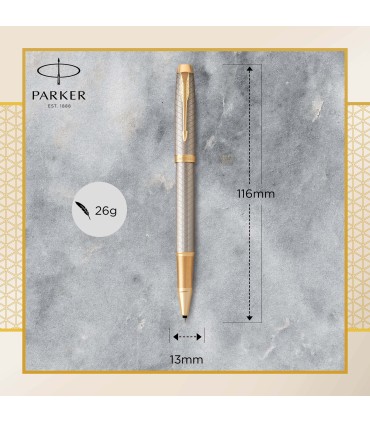 Parker IM Rollerball Pen | Premium Warm Silver | Fine Point Black Ink | Gift Box