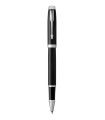PARKER IM Rollerball, Black Lacquer, Chrome trims, fine Point, Black ink Refill - Giftbox