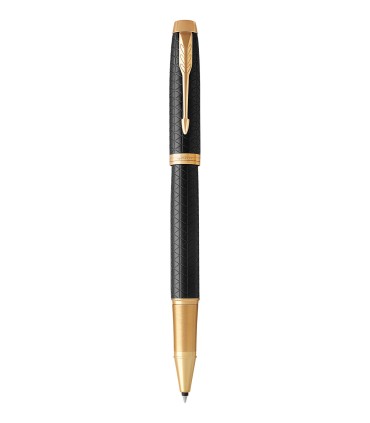 PARKER IM Premium - Rollerball, Black Lacquer, Gold trims, fine Point, Black ink Refill - Giftbox