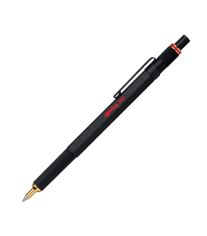 rOtring 800 Ballpoint Pen | Medium Point | Black Ink | Black Barrel | Refillable