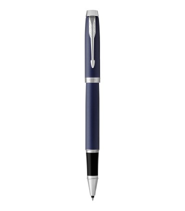 PARKER IM Rollerball, Matte Blue, Chrome trims, fine Point, Black ink Refill - Giftbox