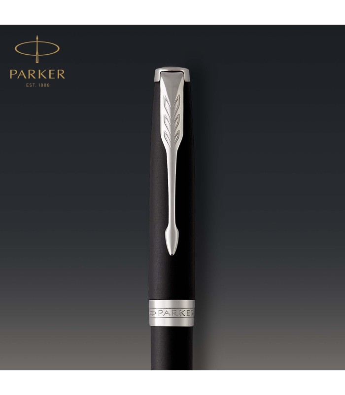 Parker Sonnet Ballpoint Pen | Matte Black Lacquer with Palladium Trim | Medium Point Black Ink | Gift Box
