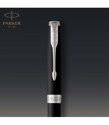 Parker Sonnet Ballpoint Pen | Matte Black Lacquer with Palladium Trim | Medium Point Black Ink | Gift Box