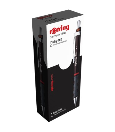 rOtring Tikky Colour-Coded Mechanical Pencils | 0.5 mm | Black Barrel | Box of 12