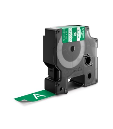DYMO Rhino Industrial Vinyl Labels | 19 mm x 5.5 m | White Print on Green | Self-Adhesive | for LabelManager & Rhino Label Maker