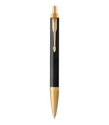 PARKER IM Premium - Ballpoint Pen, Black Lacquer, Gold trims, medium Point, Blue ink Refill - Giftbox