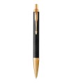 PARKER IM Premium - Ballpoint Pen, Black Lacquer, Gold trims, medium Point, Blue ink Refill - Giftbox