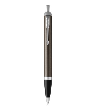 PARKER IM Ballpoint Pen, Dark Expresso, Chrome trims, medium Point, Blue ink Refill - Giftbox