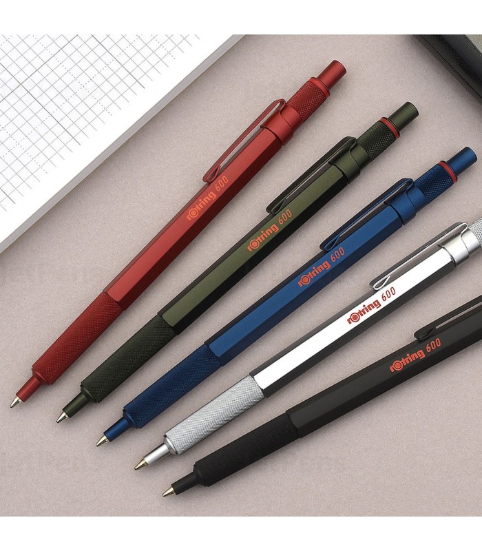 rOtring 600 Ballpoint Pen | Medium Point | Black Ink | Green Barrel | Refillable