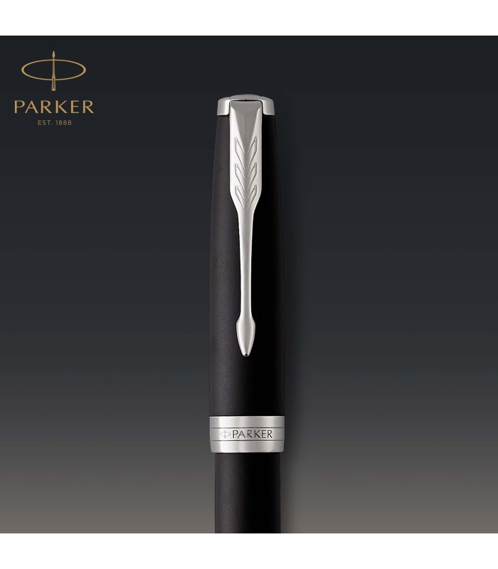 Parker Sonnet Rollerball Pen | Matte Black Lacquer with Palladium Trim | Fine Point Black Ink | Gift Box