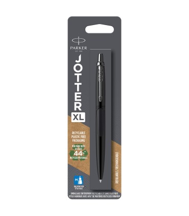 Parker Jotter XL Ballpoint Pen | Monochrome Matte Black | Medium Point | Blue Ink | Blister Pack