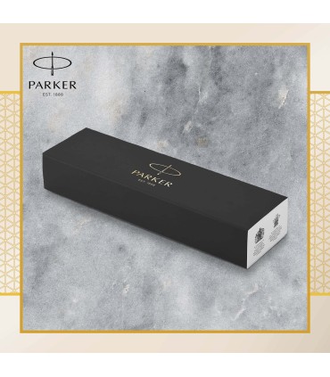 Parker IM Fountain Pen | Premium Warm Silver | Fine Nib with Blue Ink Refill | Gift Box
