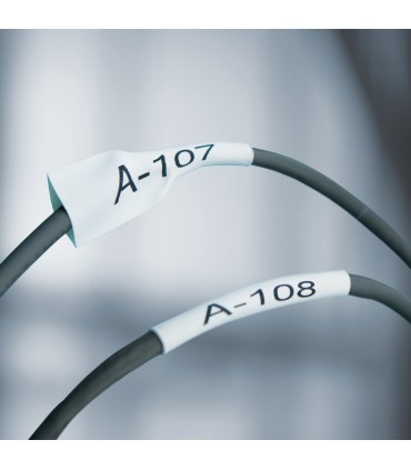 DYMO Rhino Industrial Heat-Shrink Cable Label Tubes | 9 mm x 1.5 m | Black Print on White | for Rhino Label Makers