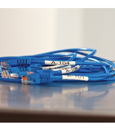 DYMO Rhino Industrial Heat-Shrink Cable Label Tubes | 9 mm x 1.5 m | Black Print on White | for Rhino Label Makers