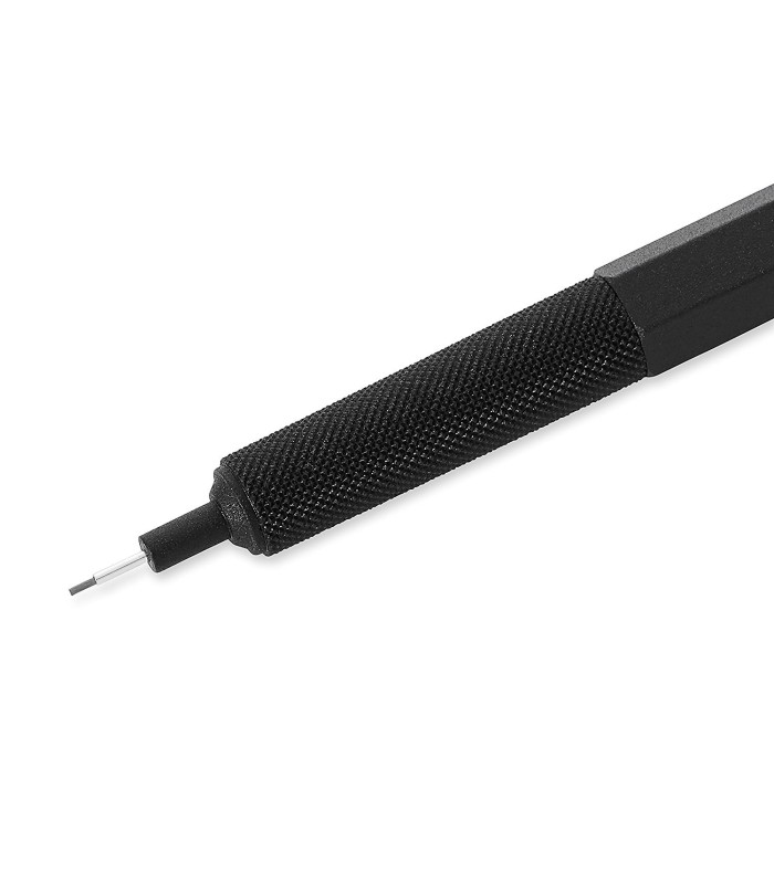 rOtring 600 Mechanical Pencil | 0.5 mm | Black All-Metal Body Propelling Pencil | Non-Slip Knurled Grip & Hexagonal Barrel
