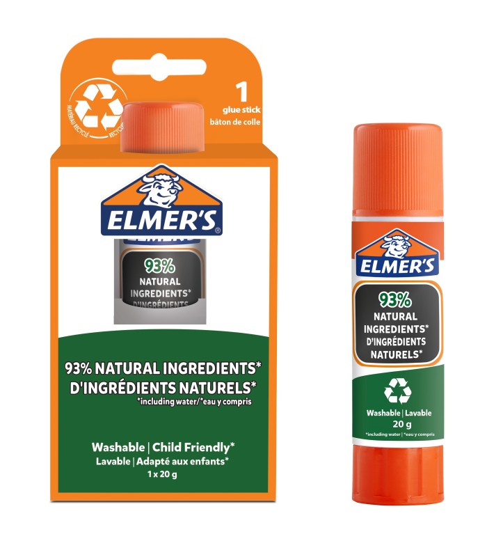 Elmer's Pure Glue Sticks | 93% Natural Ingredients | Great for Schools & Crafting | Washable & Child-Friendly | 20g | 1 Count