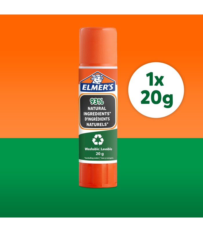 Elmer's Pure Glue Sticks | 93% Natural Ingredients | Great for Schools & Crafting | Washable & Child-Friendly | 20g | 1 Count