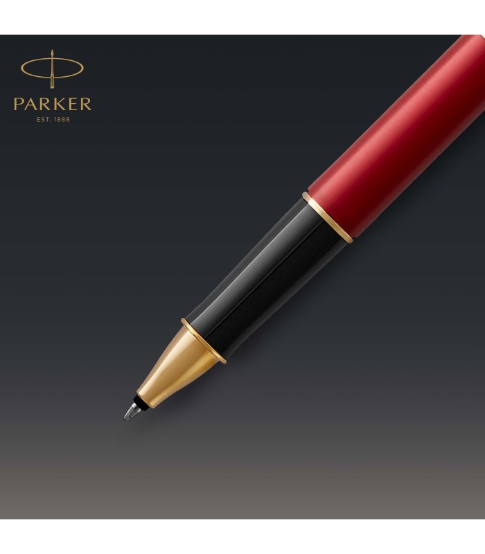 Parker Sonnet Rollerball Pen | Red Lacquer with Gold Trim | Fine Point Black Ink | Gift Box