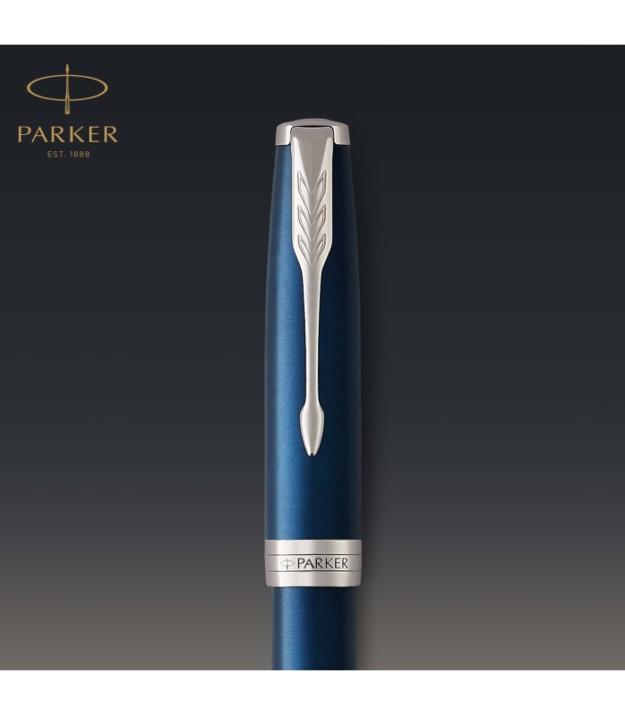 Parker Sonnet Fountain Pen | Blue Lacquer with Palladium Trim | Medium Nib | Gift Box