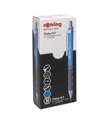 rOtring Tikky Mechanical Pencils | HB 0.7 mm Lead | Light Blue | Box of 12