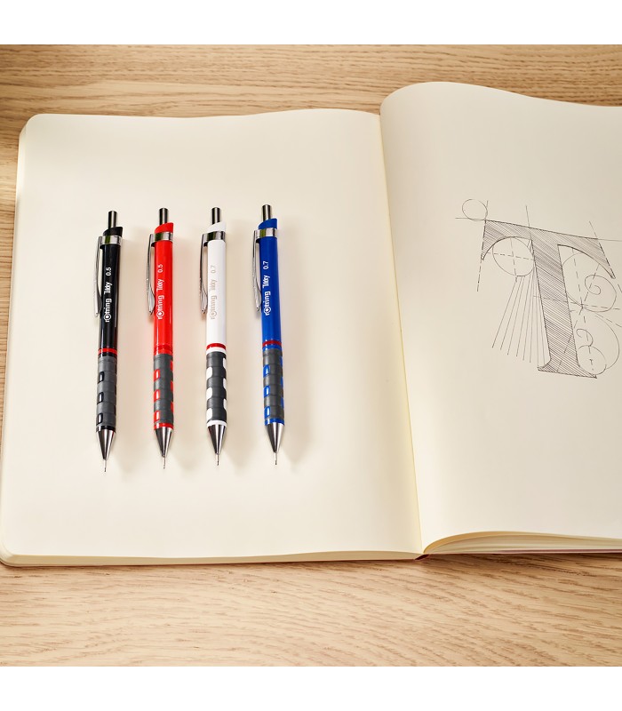 rOtring Tikky Colour-Coded Mechanical Pencils | 0.5 mm | White Barrel | Box of 12