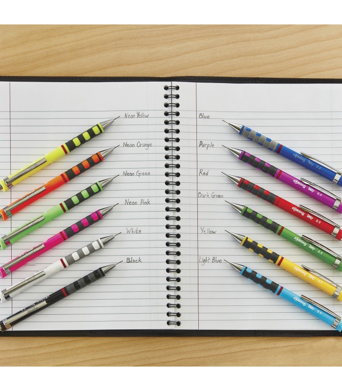 rOtring Tikky Colour-Coded Mechanical Pencils | 0.5 mm | White Barrel | Box of 12