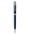 PARKER Sonnet stylo bille, Bleu Raffiné, attributs palladium, Recharge noire pointe moyenne, Coffret cadeau