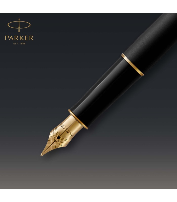 Parker Sonnet Fountain Pen | Matte Black Lacquer with Gold Trim | Fine Nib | Gift Box