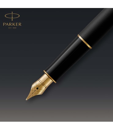 Parker Sonnet Fountain Pen | Matte Black Lacquer with Gold Trim | Fine Nib | Gift Box