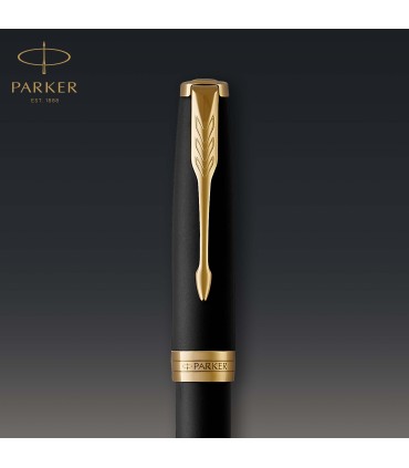 Parker Sonnet Fountain Pen | Matte Black Lacquer with Gold Trim | Fine Nib | Gift Box