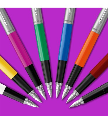 Parker Jotter Originals Fountain Pen | Classic Magenta Finish | Medium Nib | Blue & Black Ink