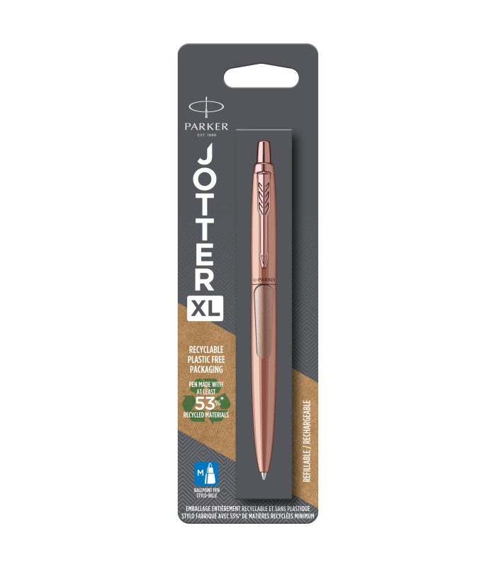 Parker Jotter XL Ballpoint Pen | Monochrome Matte Rose Gold | Medium Point | Blue Ink