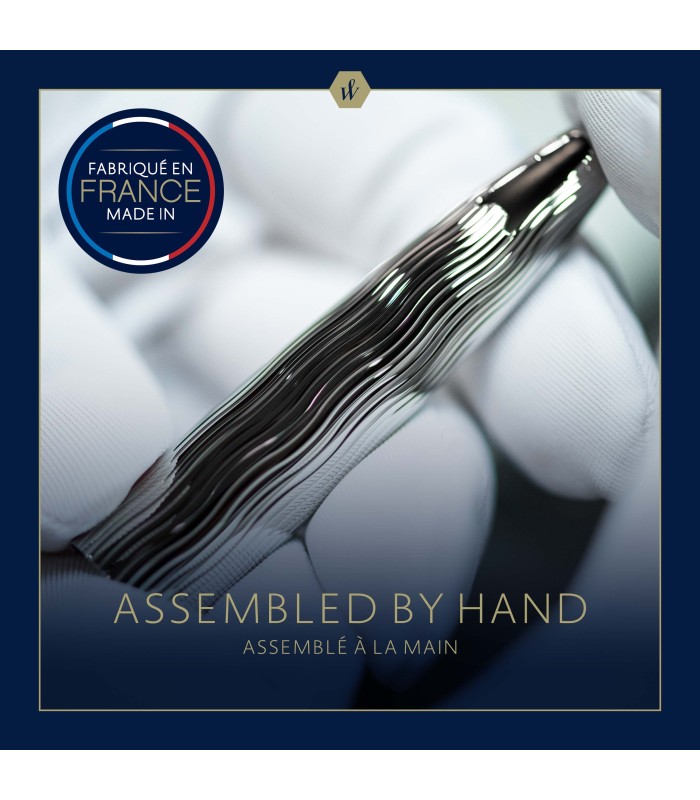 Waterman Hémisphère Fountain Pen | Metal & Blue Lacquer | Chiselled Cap | Stainless Steel Fine Nib | Blue Ink | Gift Box