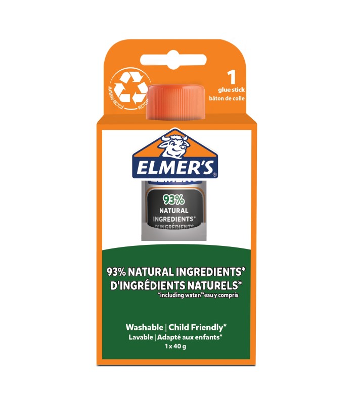 Elmer's Pure Glue Sticks | 93% Natural Ingredients | Great for Schools & Crafting | Washable & Child-Friendly | 40g | 1 Count