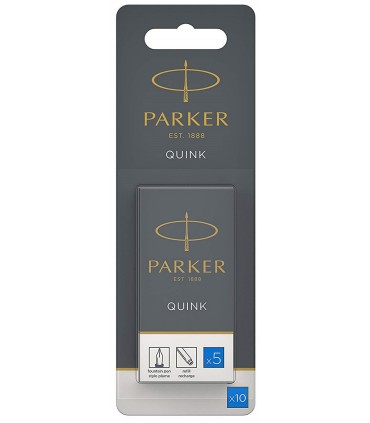 10 Quink Cartridge for PARKER Fountain Pen, Blue ink