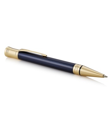 Parker Duofold Ballpoint Pen | Prestige Blue Chevron | Medium Point Black Ink Refill | Premium Gift Box