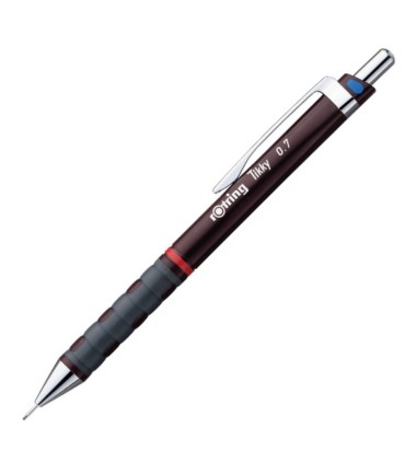 rOtring Tikky Colour-Coded Mechanical Pencils | 0.7 mm | Burgundy Barrel | Box of 12
