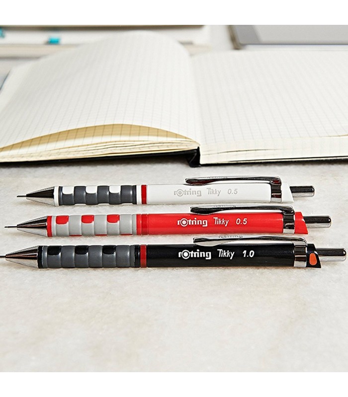 rOtring Tikky Colour-Coded Mechanical Pencils | 0.7 mm | Burgundy Barrel | Box of 12